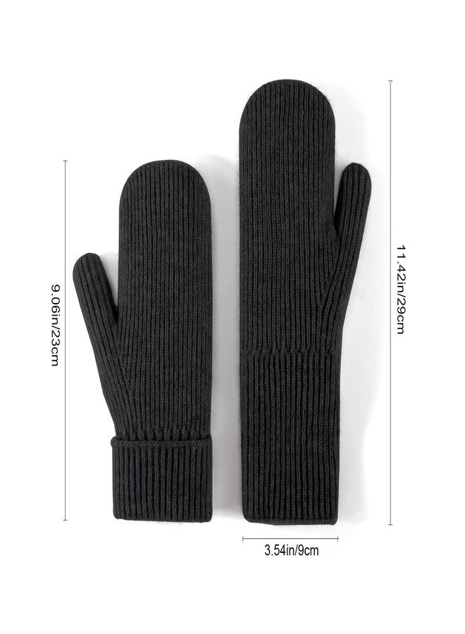 Bototack Winter Mittens for Women Men Warm Fleece Lining Stretchy Kit Thermal Snow Gloves for Cold Weather Gifts (Black) - Image 5